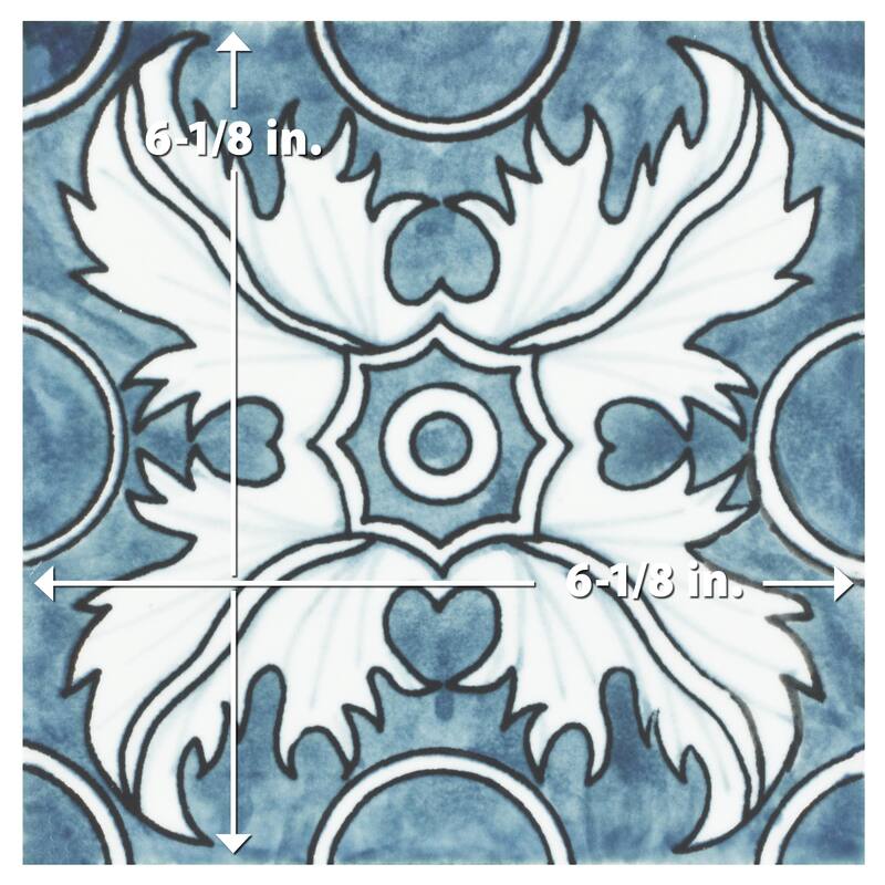 Merola Tile Provincial Deco Monte Real 6" x 6" Porcelain Wall Tile - (1 Tile)