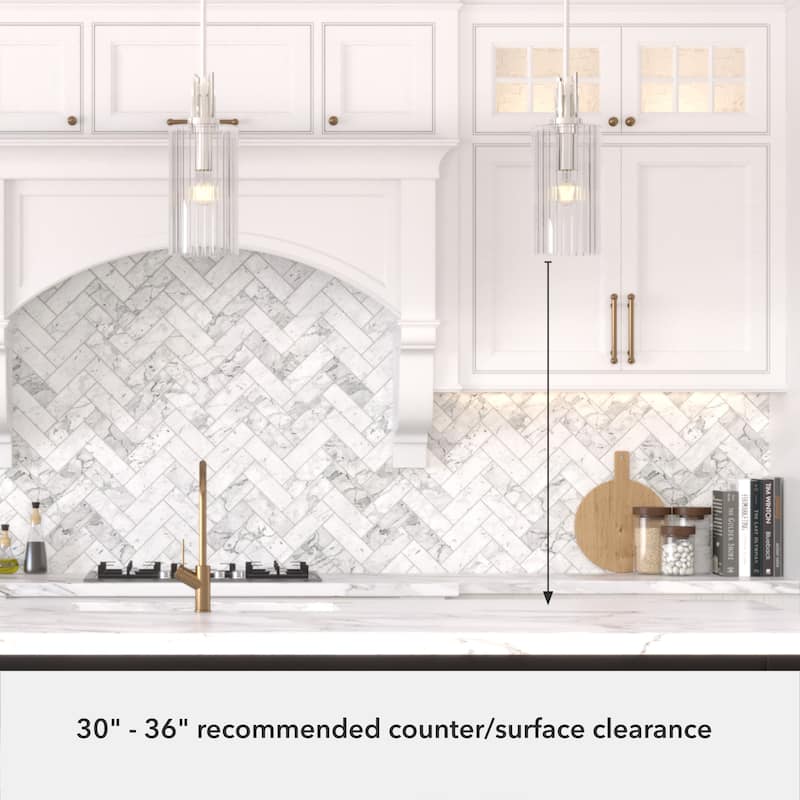 Hunter Gatz 1-Light Pendant - Kitchen Island, Dining Room, Entry - Glam, Contemporary, Transitional