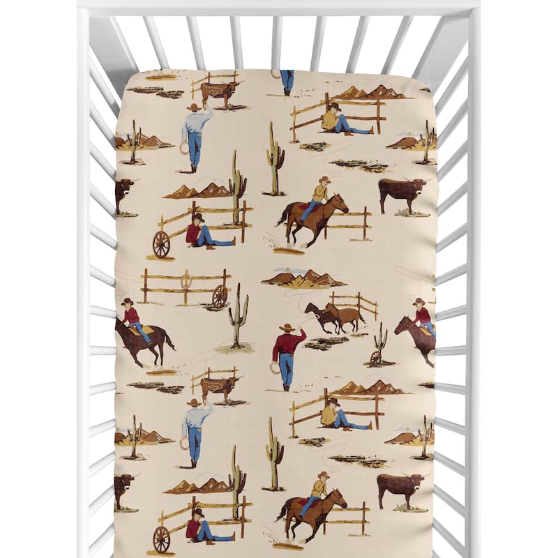 Sweet JoJo Designs Wild West Cowboy Fitted Crib Sheet