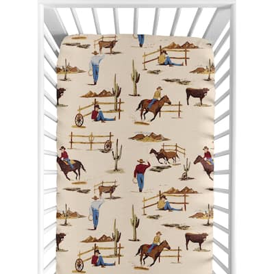 Sweet JoJo Designs Wild West Cowboy Fitted Crib Sheet