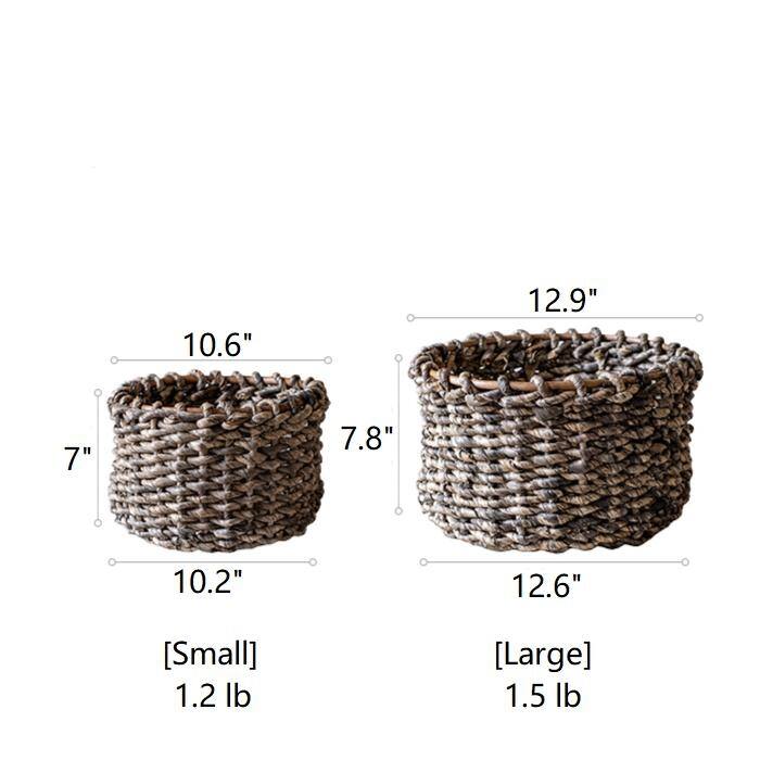 RusticReach Natural Brown Straw Round Basket - Small
