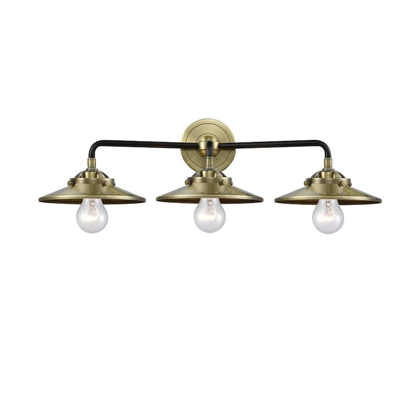 Innovations Lighting Railroad 3 Light 26" Wide Bathroom Vanity Light - Black Antique Brass