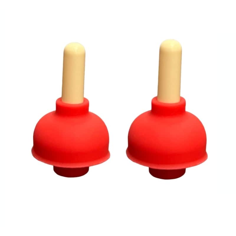 Wine Stopper, Red Toilet Plunger, 2-Pack