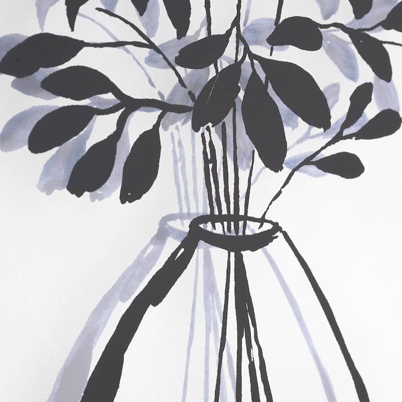 American Art Decor Branch Leaves in a Vase Printed Glass Wall Art Decor