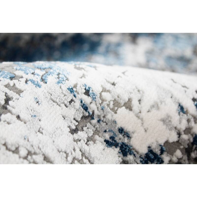 Bashian Grettel Ivory/Blue Contemporary Area Rug