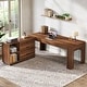 preview thumbnail 12 of 22, 63" L Shaped Executive Office Desk with Mobile Lateral File Cabinet