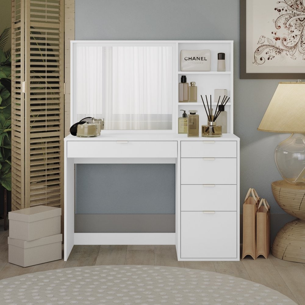 Topaz 5 Drawers Vanity with Storage Shelves - pinkundefined - Bed Bath &  Beyond - 37986617