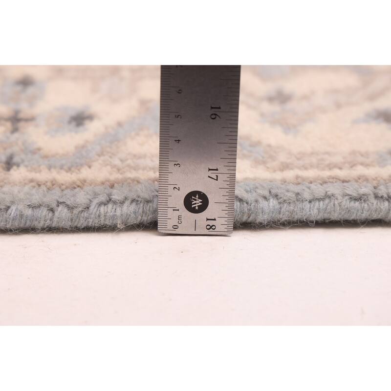 ECARPETGALLERY Hand-knotted Royal Oushak Light Denim Blue Wool Rug - 2'7 x 7'11