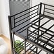 preview thumbnail 7 of 11, Twin Over Twin Over Twin Metal Triple Bunk Bed with Two Attached Ladders