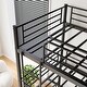 preview thumbnail 7 of 11, Twin Size Metal Platform Frame, Two Attached Ladders, Easy Access Guard-Rail, for Kids, Bedroom