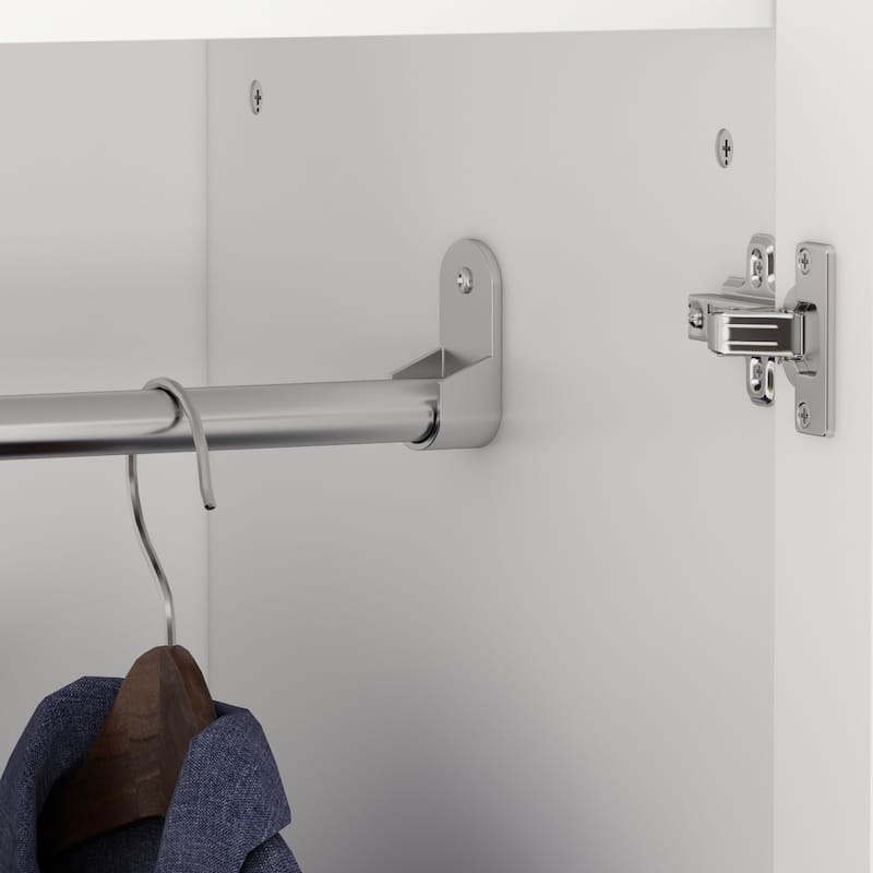 Wardrobe Armoire Shelves Hanging Rod Doors Closet Storage Cabinet
