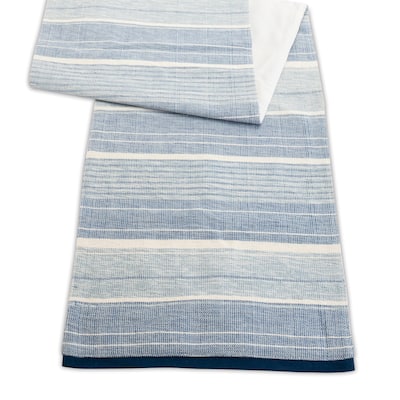 Striped Rectangular Table Runner - 72" - Blue and White