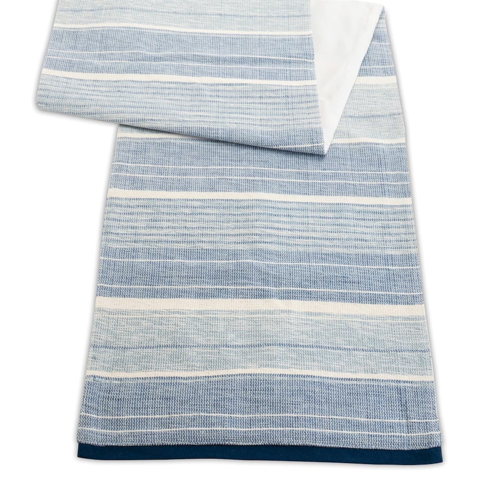 Striped Rectangular Table Runner - 72" - Blue and White