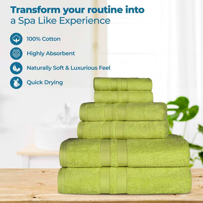 Superior Ultra-Soft Cotton Solid Medium Weight Bath Towel Set of 2