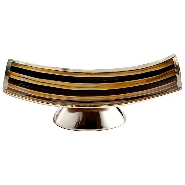 Cyan Design 09838 Vector 9-1/2" Wide Aluminum, Horn Tray - Brown Blend
