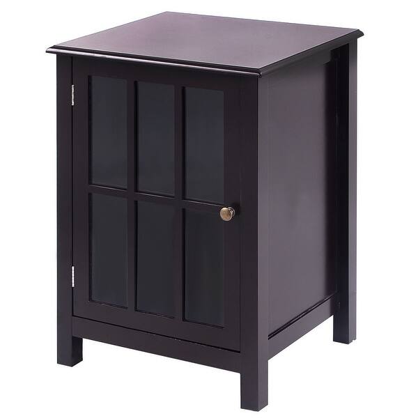 Shop Costway One Door Accent Cabinet Storage Cabinet 2 Shelf Display Home Decor Coffee Overstock 17765534