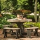 preview thumbnail 1 of 29, Poly Lumber Round Dining Table Set with 28" Benches
