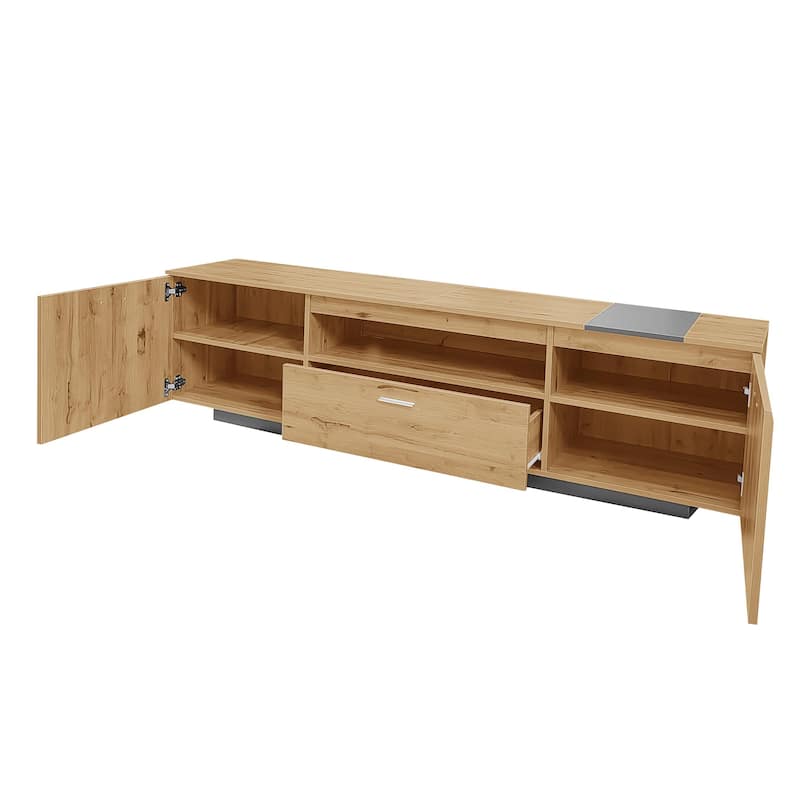 70" Modern TV Stand with 3 Cabinets & Drawer, Entertainment Center for TVs up to 80'', Living Room Television Console