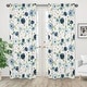 preview thumbnail 2 of 3, Navy Blue Pink Watercolor Floral 84in Window Treatment Curtain Panel Pair - Blush Green Shabby Chic Flower