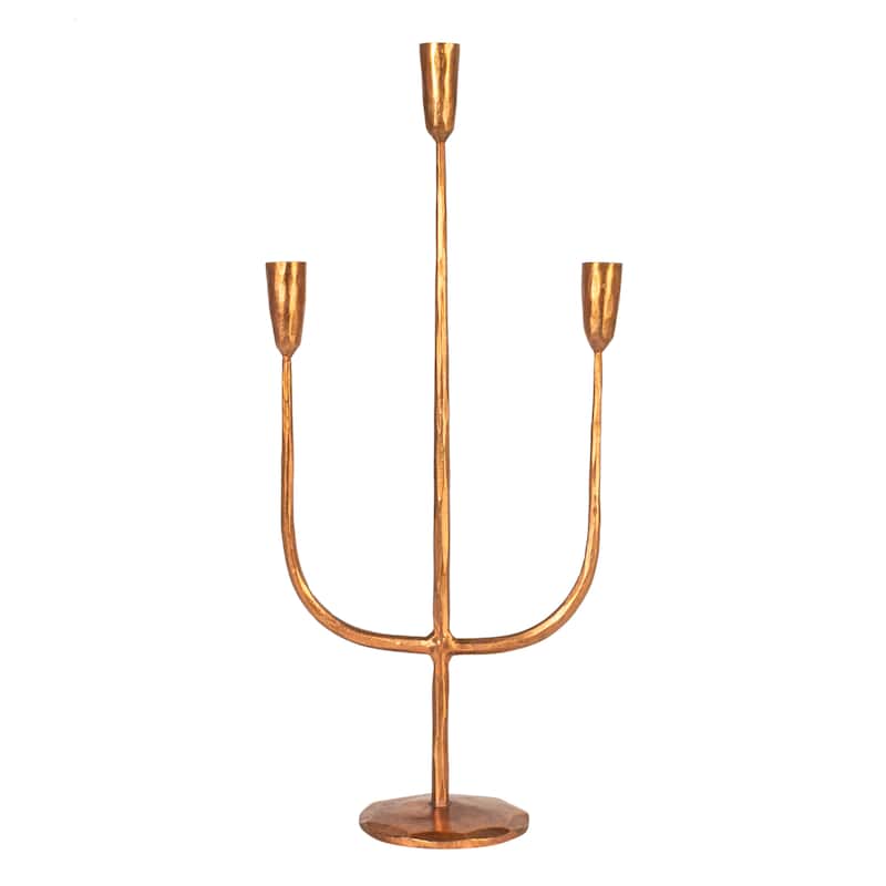 Hand-Forged Metal Candelabra - 9.5"L x 4.0"W x 21.5"H