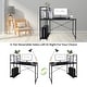 preview thumbnail 4 of 23, Utopia Alley Computer Desk with Shelves - 47-inch Black Metal Desk with 4-Tier Storage Bookshelves, Rustic Brown & Black