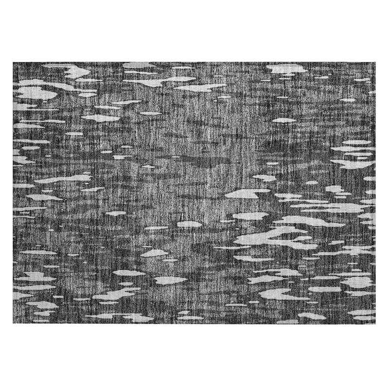 Machine Washable Indoor/ Outdoor Abstract Chantille Rug