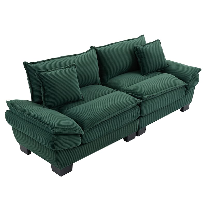 65.5" Upholstered 3-Seater Sofa Couch with Two Pillows and Sturdy Construction