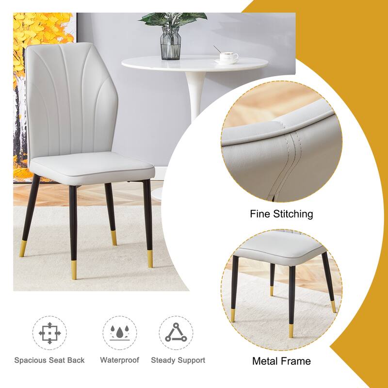 Modern 5-Piece Dining Set with Rectangular Table & Widened Backrest Chairs