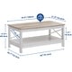 preview thumbnail 37 of 51, Moasis Farmhouse Coffee Table with Shelf, 2-Tier Center Table for Living Room
