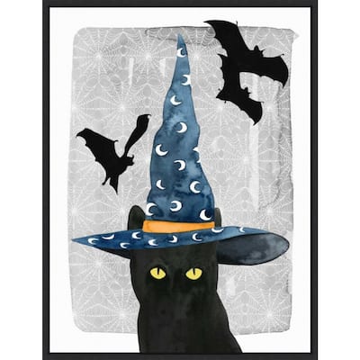 Amanti Art Black Cat II Framed Canvas Wall Art