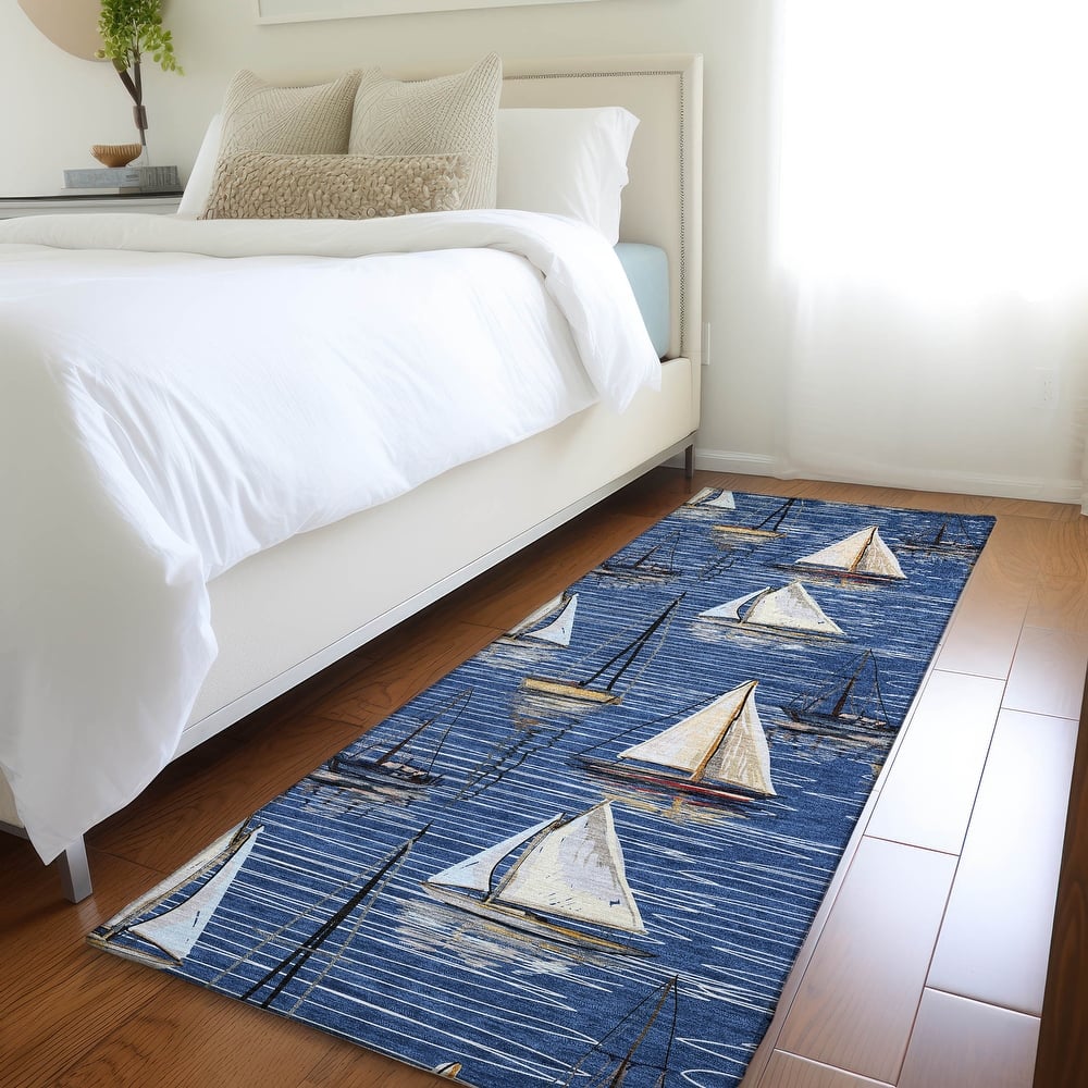Premium Washable Super Soft Sailboat Marina Mayfield Rug