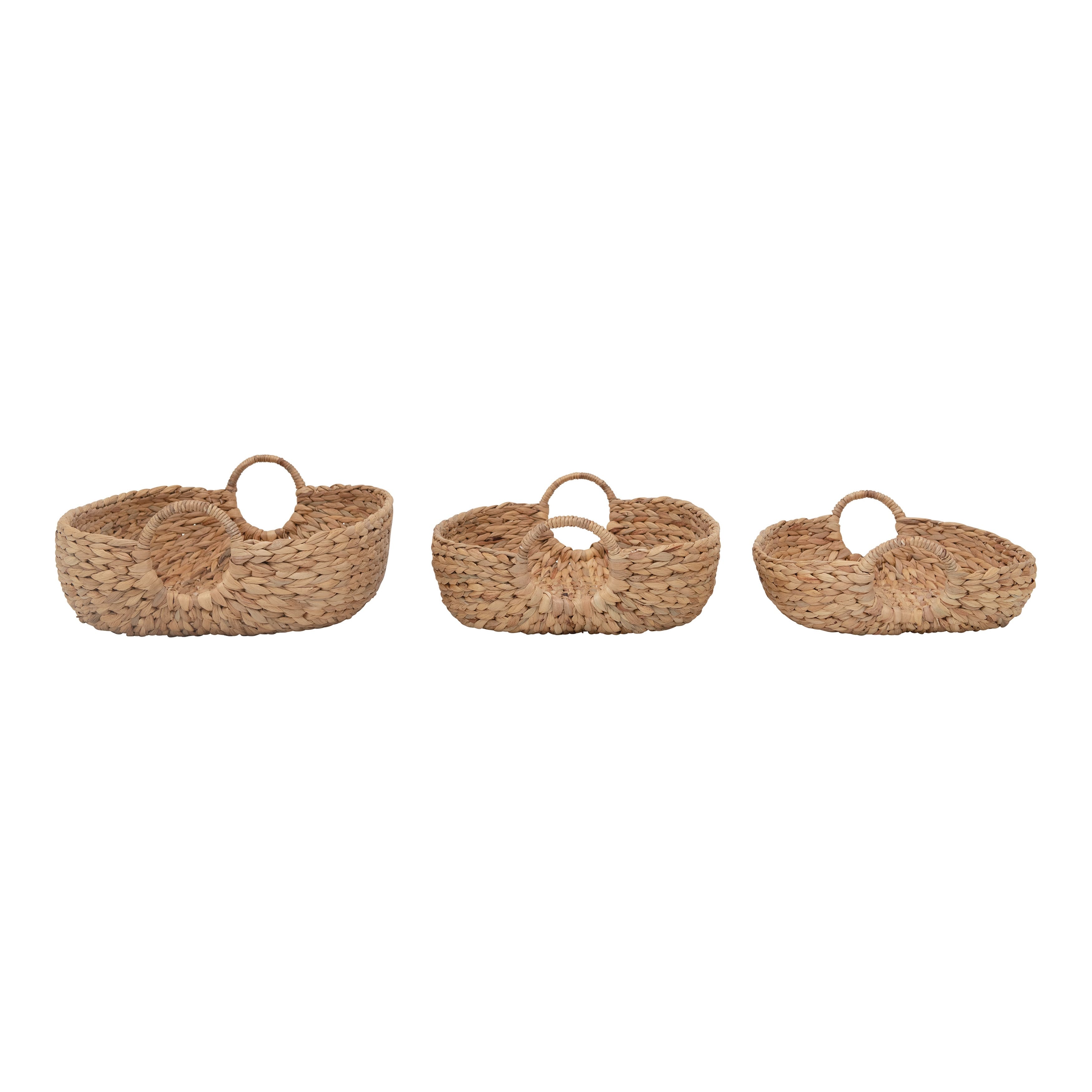 Water Hyacinth Baskets with Handles, Set of 3 Sizes Bed Bath & Beyond