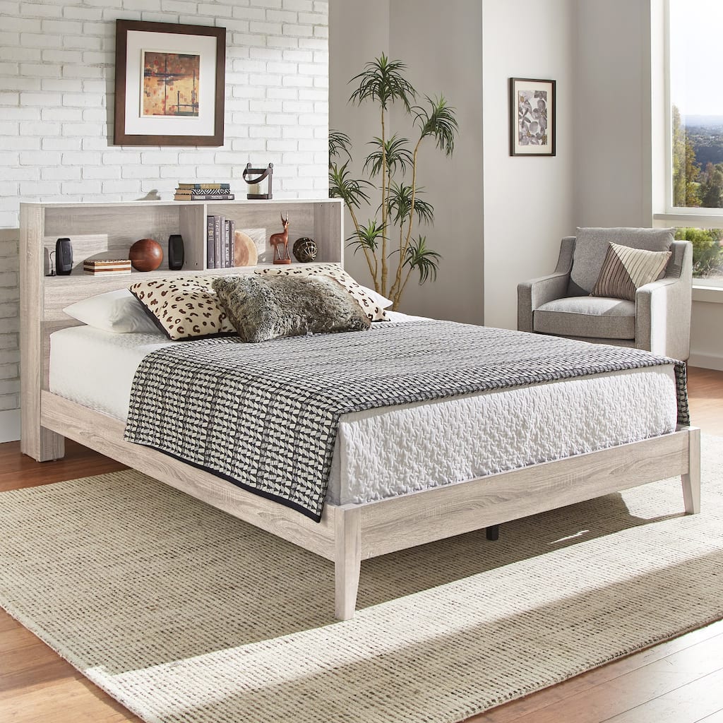 Malins Bookcase Queen Platform Bed with USBs by iNSPIRE Q Classic