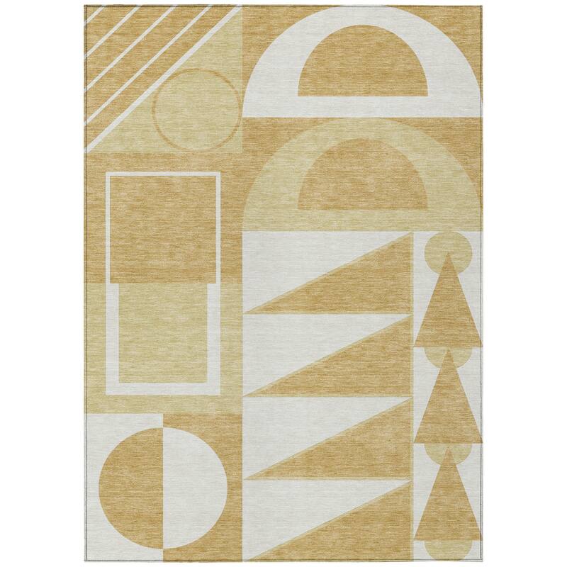 Machine Washable Indoor/ Outdoor Modern Crowley Chantille Rug