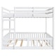preview thumbnail 13 of 11, Full over Full Modern Wood Bunk Bed with Ladder and Guardrails for Living Room