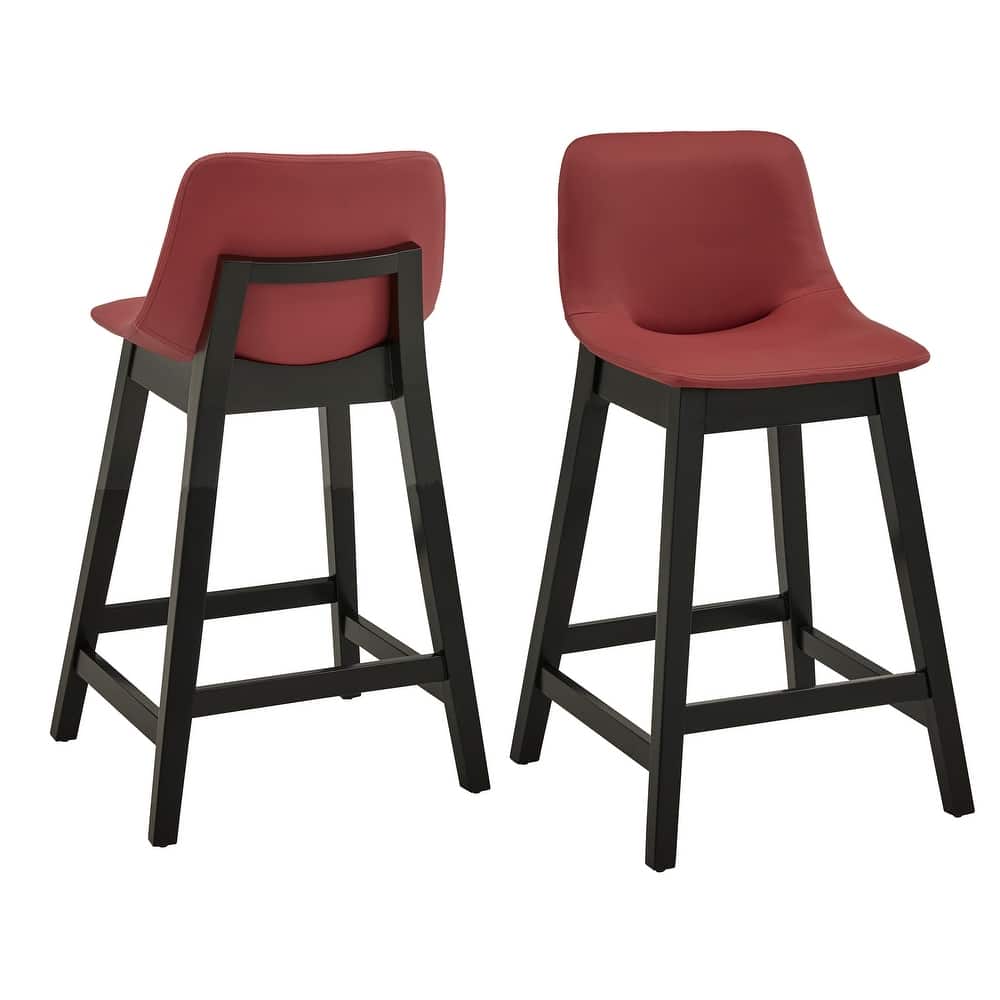 Savinhill Black Finish Vegan Leather Counter Height Chair (Set of 2) by iNSPIRE Q Modern