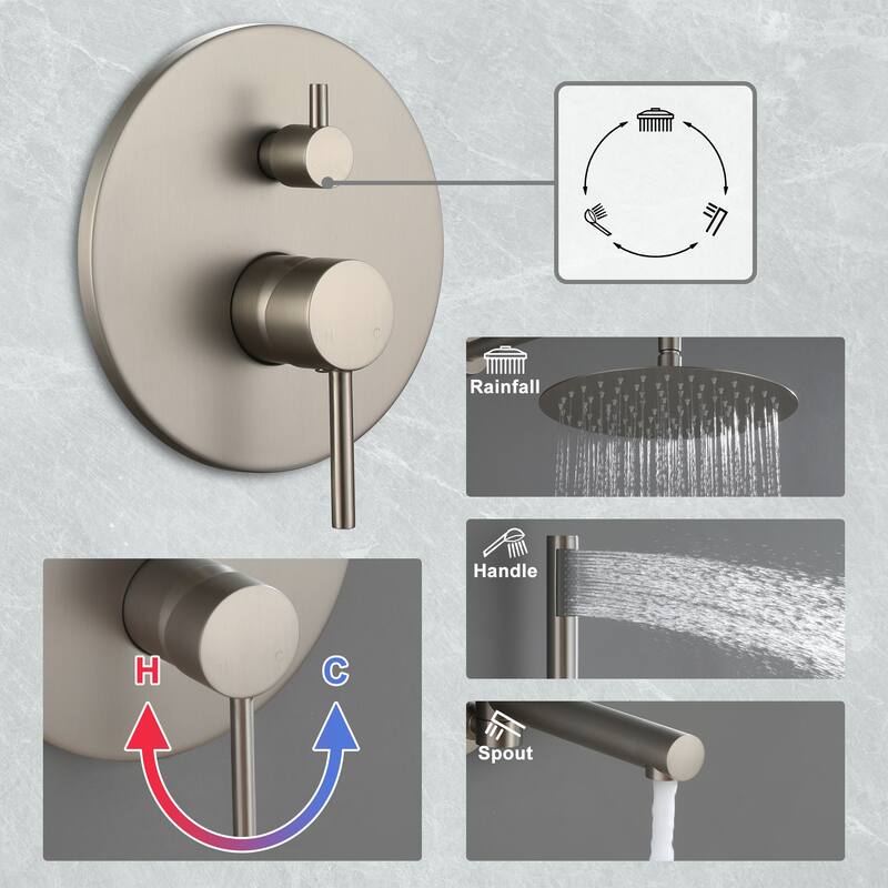 10-Inch Wall Mount Round Shower Set