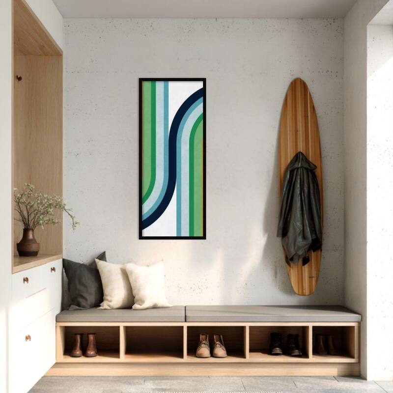 Amanti Art Framed Fabric Pinboard Colorful curved lines 2 by Vitor Costa Printed Bulletin Board