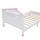 preview thumbnail 9 of 7, Twin Size Wood Platform Bed with House-shaped Headboard  (White+Pink)