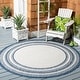 preview thumbnail 104 of 140, SAFAVIEH Courtyard Vickie Indoor/ Outdoor Waterproof Patio Backyard Rug 4' Round - Ivory/Navy