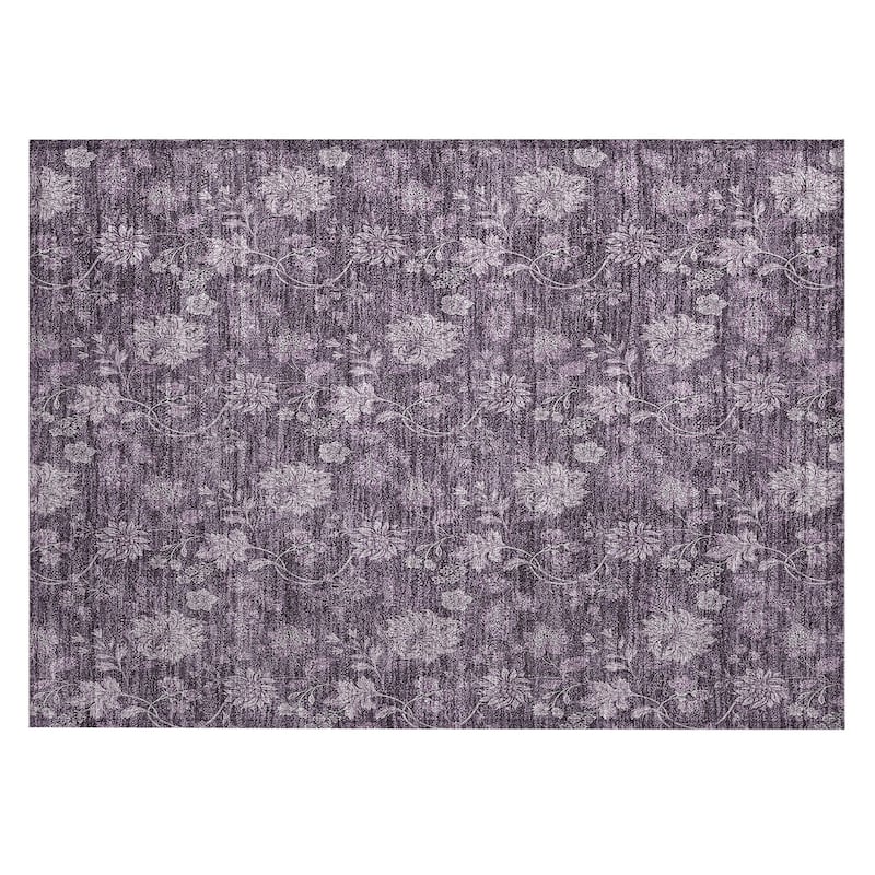 Machine Washable Indoor/ Outdoor Chantille Floral Farmhouse Rug