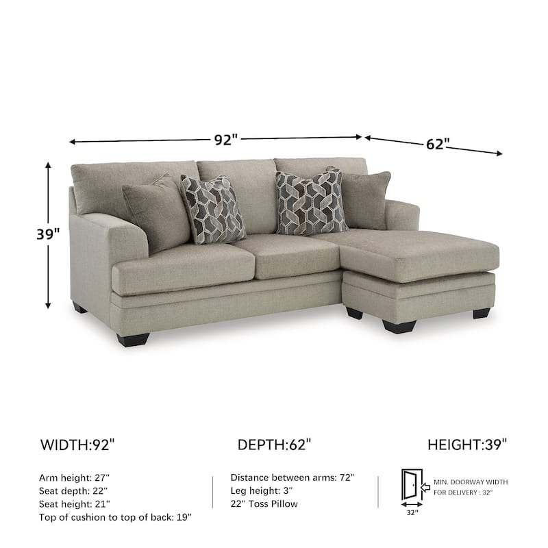 Signature Design by Ashley Stonemeade Sofa Chaise - 92" W x 62" D x 39" H