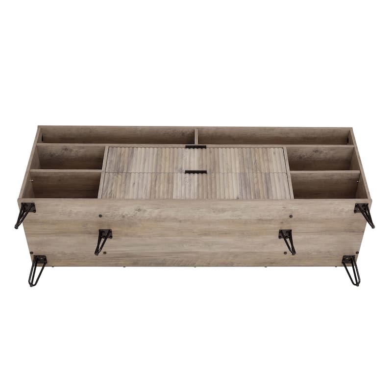 Manhattan Comfort Dumbo Mid-Century Modern TV Stand with 6 Shelves