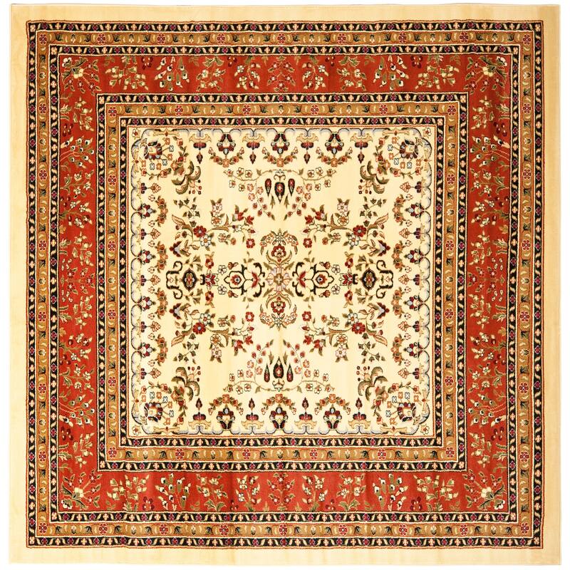 SAFAVIEH, Lyndhurst Sonja Traditional Oriental Rug - 6' Square - Ivory/Rust