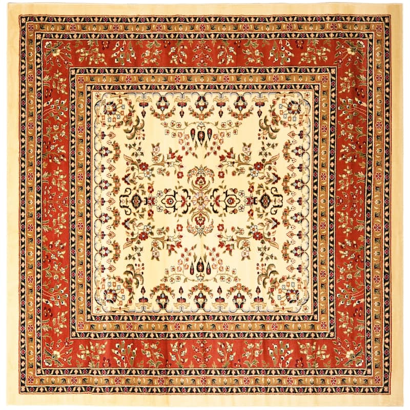 SAFAVIEH Lyndhurst Kuralay Traditional Oriental Rug - 8' Square - Ivory/Rust - Square