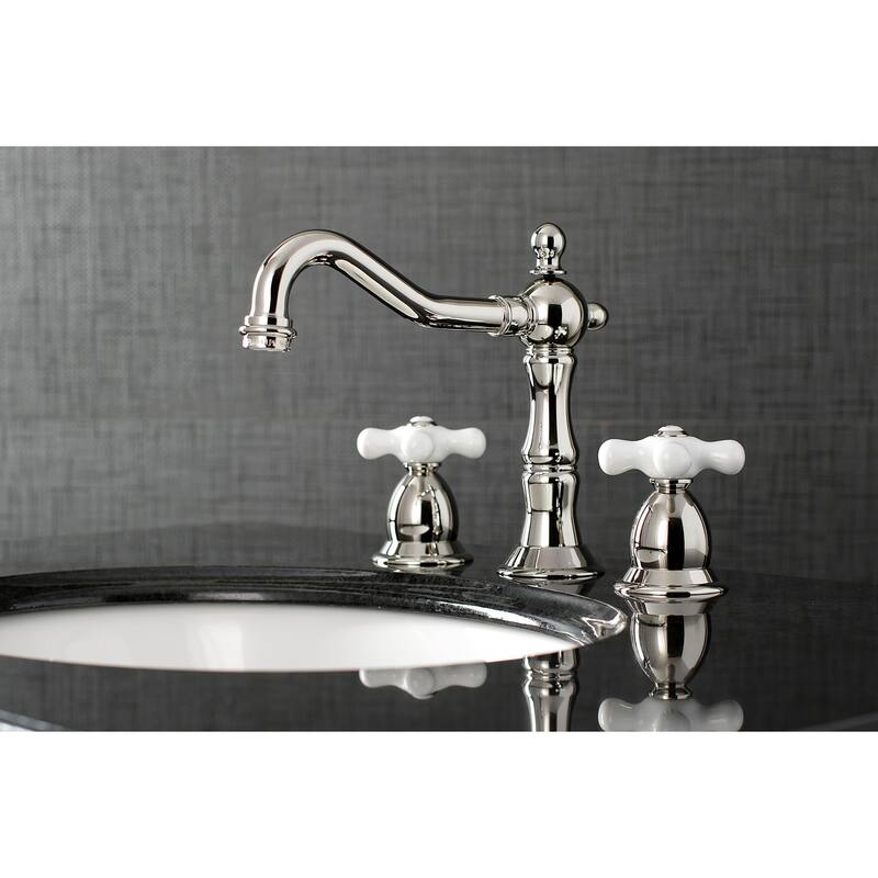 Kingston Brass Heritage 8 in. Widespread Bathroom Faucet - Polished Nickel