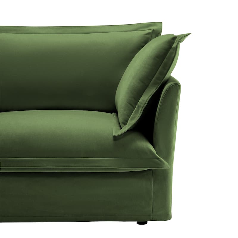 Modern Upholstered Single Sofa Chair with Ottoman, Pillows Oversized Armchair Accent Chair, Deep Seat Reading Chair fo Apartment