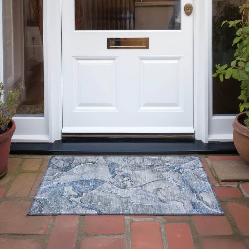 Alto Modern Art-Inspired Weather Resistant Blended Style Outdoor Rug