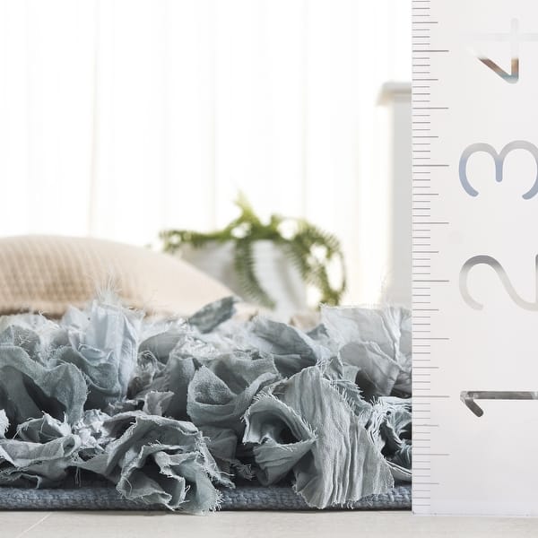 dimension image slide 2 of 3, SAFAVIEH Handmade Rio Shag Chihoko 3.5-inch Extra Thick Decorative Rug