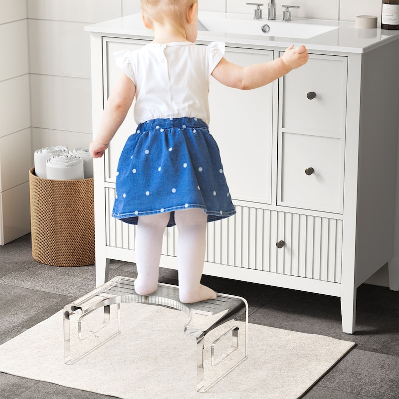 7'' Acrylic Non-Slip Squatting Toilet Stool - Transparent